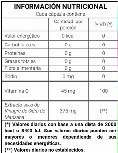 Pack X3 Vinagre De Sidra De Manzana Natier Control de Peso 50 capsulas - comprar online
