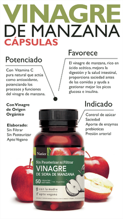 Pack X3 Vinagre De Sidra De Manzana Natier Control de Peso 50 capsulas en internet