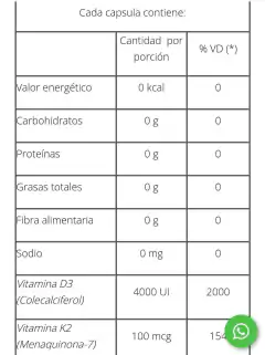 Pack X2 Vitamina K2 Función Inmunológica Natier 50 capsulas - comprar online