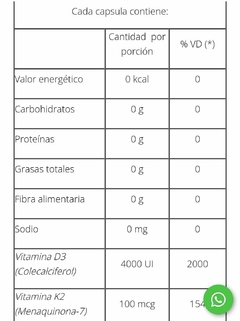 Pack X3 Vitamina K2+D3 Natier Formación de Huesos 50 capsulas - comprar online