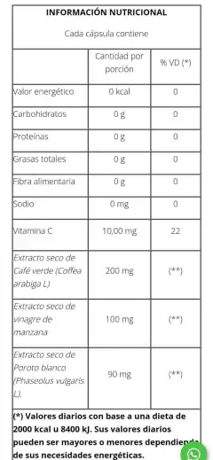 Café Verde Plus Natier Vinagre Manzana Reduce Grasa 50 Capsulas - comprar online