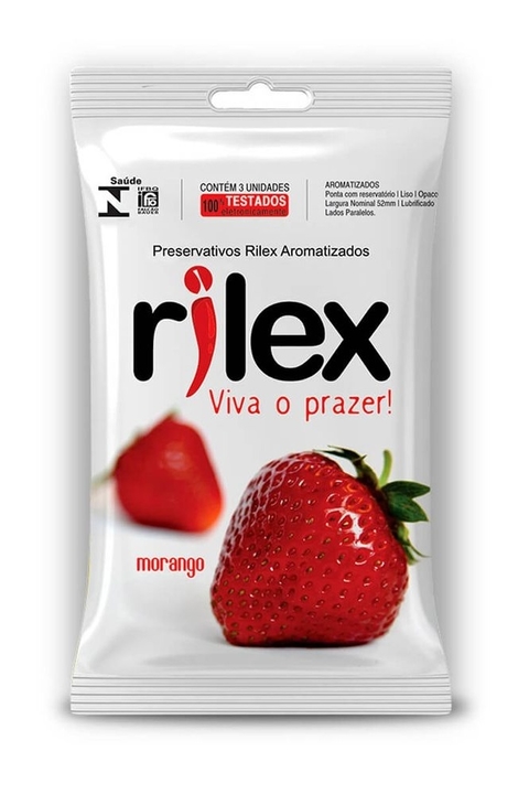 CAMISINHA LUBRIFICADA COM AROMA DE MORANGO - 3 UND