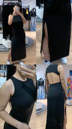 Vestido babe abertura costas midi - BY Famelli