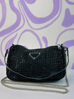 Bolsa mini strass preto - comprar online