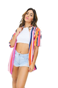 Camisa MC Big size stripes - comprar online