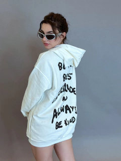 Blusa moletom over unissex capuz always be kind