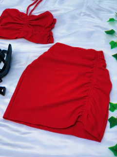 Saia mini franzida canelado