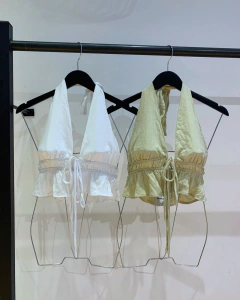 Top halter linho misto na internet