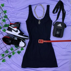 Vestido basic canelado