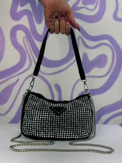 Bolsa mini strass prata - comprar online
