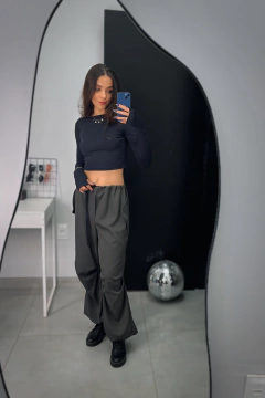 Calça parachute tactel verde musgo