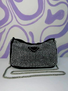 Bolsa mini strass prata - loja online