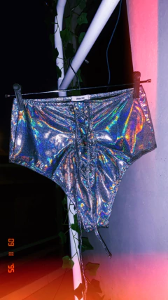 Hotpants laminado preto foil - BY Famelli