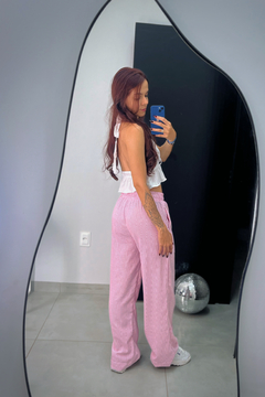 Calça los angeles wide leg linho - BY Famelli