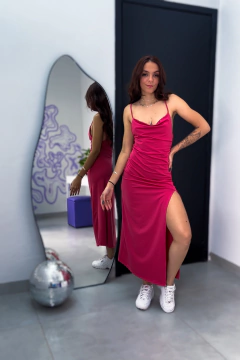 Vestido fenda Scarlett pink
