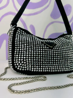 Bolsa mini strass prata - BY Famelli