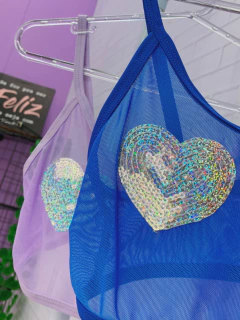 Top transparency patch coração - BY Famelli