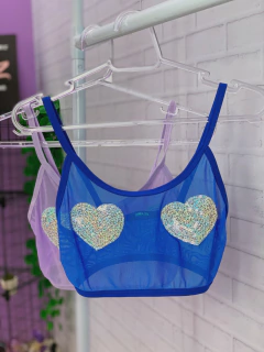 Top transparency patch coração - BY Famelli