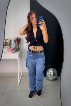 Calça jeans cargo maite - comprar online