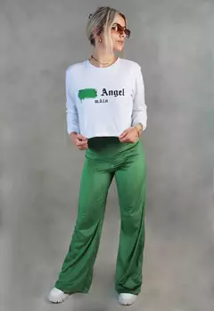 Cropped Manga Longa Dark Angel Branco