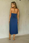 Vestido fenda Scarlett Azul marinho