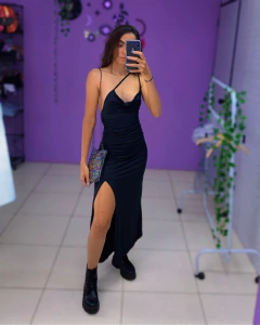 Imagem do Vestido fenda Scarlett preto