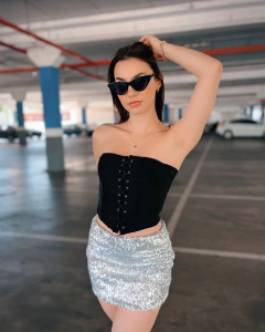 Corset sem alça lace up preto - comprar online