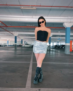 Corset sem alça lace up preto - loja online