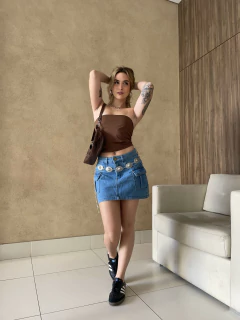 Saia Jeans cargo larissa - BY Famelli