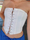 Corset sem alça lace up branco