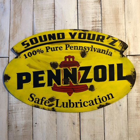Cartel de chapa Pennzoil oval