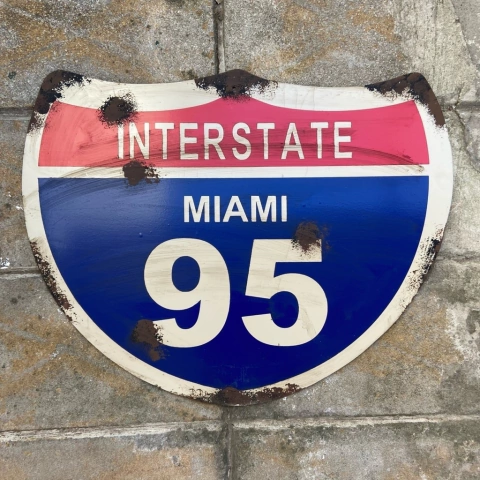 Cartel de chapa Interestate miami 95