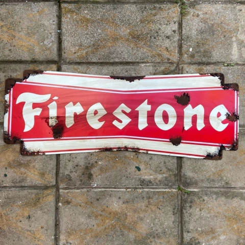 Cartel de Chapa Firestone horizontal