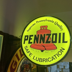 Cartel luminoso Pennzoil doble cara con soporte