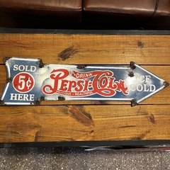 Cartel de chapa Flecha Pepsi