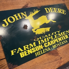 Cartel de chapa Johnn Deere verde - comprar online