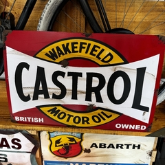 Cartel de chapa Castrol rojo