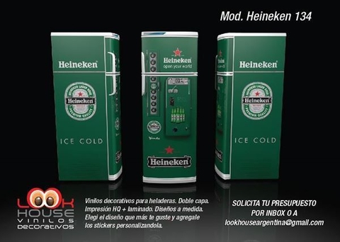 Vinilo para Heladeras Heineken 124 a medida (demora 10 dias)