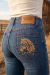 Calça Jeans Feminina Boot Cut Com Bordado Western - Hiper Stone - Puro Sangue na internet