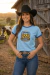 T-Shirt Feminina Estampa Azul E02 Brasil Western - Puro Sangue na internet