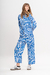 Pantalon flowers azul - comprar online