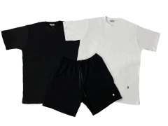 COMBO 2 Remeras + 1 Short Algodón rústico Negro