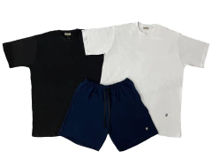 Combo 2 Remeras + 1 Short en Algodón Rústico Azul