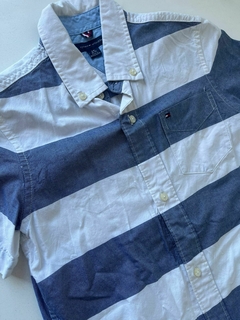 Camisa mc rayada blanco y azul Tommy hilfiger 6a(332) - comprar online