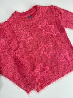 Sweter rosa peludito estrellas lentejuelas Mimo 5a(354) - comprar online