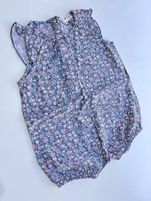 Romper gris de flores corto 3m(147)