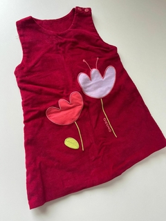 Vestido corderoi sin mangas con flores owoko 9m(124)