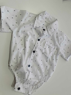 Body de camisa blanca de anclas 6m(233)