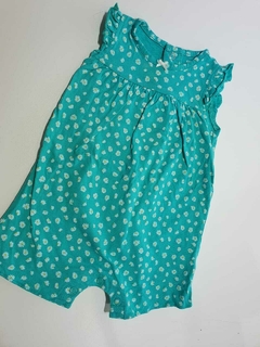 Romper de algodon turquesa flores carters 6m(51 b)