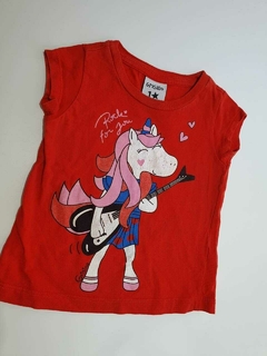 Remera mc roja unicornio Grisino 1a (145)